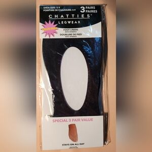 3 Pair Black Footliners Shoe Size 5-9